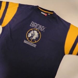 Vintage Bronx Warriors Navy and Yellow Short Sleeve Tee